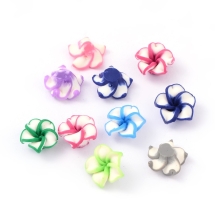 Бусины из Полимерной Глины, Ручная Работа, Цветок, Цвет: Микс, Размер: 12~13x7мм, Отверстие 2мм, (УТ100012844)