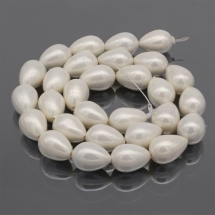 Жемчуг Shell Pearl, Капля, Цвет: Белый, Размер: 13~14x9~10мм, Отв 1мм, около 29шт/40см/нить. (УТ100015191)