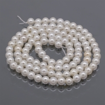 Жемчуг Shell Pearl, Круглый, Цвет: Белый, Размер: 2мм, Отв 0.5мм, около 190шт/40см/нить. (УТ100015193)