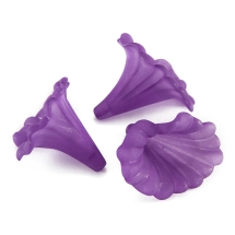 Бусины Акрил Матовые, Прозрачные, Цветок, Цвет: Фиолетовый, Размер: 41x35x35мм, Отверстие 3мм, (УТ100015486)