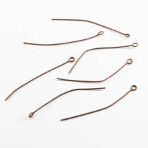 Пины с Колечком, Железные, Цвет: Медь, Размер: 50х0.7мм, Отв-тие 2мм, 50г/около 270шт (БА000000322)