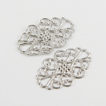 Коннектор Филигранный, Железо, Цвет: Платина, Размер: 31x20x0.5мм, Отверстие 6x3.5мм, (УТ100016387)