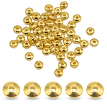 Бусины-Разделители Латунные Рондель, Золото, 5х2мм, Отверстие 1.5-2мм, (УТ100017082)