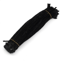 Синельная Проволока для Рукоделия Мягкая Пушистая, Черная, 300х5мм, 100шт/упак, (УТ100017789)