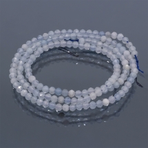 Бусины Натуральный Аквамарин Круглые Граненые, 2мм, Отверстие 0.5мм, около 210шт/42см/нить, (УТ100017958)