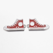 Кулон Кеды, Сплав, Эмалированный, Цвет: Красный, Размер: 30x17x2мм, Отверстие 1.5мм, (УТ100017978)