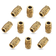 Бусины Трубка Сплав Тибетский стиль, Античное Золото, 12х7мм, Отверстие 3.5мм, (УТ100018627)