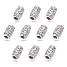 Бусины Трубка Сплав Тибетский стиль, Античное Серебро, 12х7мм, Отверстие 3.5мм, (УТ100018628)