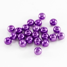 Жемчуг Бусины Акриловые, Глянцевые, Круглые, Цвет: Фиолетовый, Диаметр 8мм, Отв-тие 2мм, около 95шт/25г, (УТ100018749)