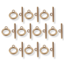 Застежка Тогл Кольцо Сплав, Бронзовый Цвет, 14х11х2мм, Палочка 19х5.5х2мм, Отверстие 2мм, (УТ100019828)