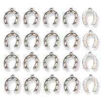 Кулон Подвеска Подкова из Сплава Тибетский Стиль, Античное Серебро, 15.5x11.5x1мм, Отверстие 1мм, (УТ100019918)