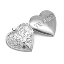 Кулон-Коробочка Сердце с Деревом Жизни, Нержавеющая Сталь, Размер: 29x29x7мм, Отверстие 2мм, (УТ100020689)