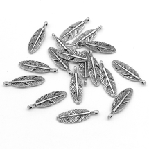 Кулон Перо, Металл, Цвет: Античное Серебро, Размер: 30x9x2мм, Отверстие 2мм, (УТ100020888)