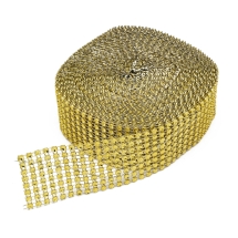 Декоративная Лента под Стразы, Пластик, Рулон 9 метров, Цвет: Золото, Размер: 40х1мм, (УТ100020955)