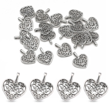 Кулон Подвеска Сердце Металлический Сплав, Античное Серебро, 18х15х2мм, Отверстие 2х4мм, (УТ100021047)