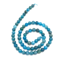 Бусины Натуральный Апатит Круглый, Синий, 6мм, Отверстие 1мм, около 60шт/38см/нить (УТ100022702)