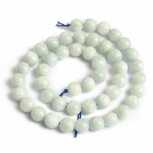 Бусины Натуральный Аквамарин Класс АВ Круглые, 8мм, Отверстие 1мм, около 49шт/39см/нить, (УТ100022696)