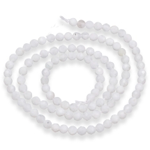 Бусины Натуральный Радужный Лунный Камень Круглые Граненые, 4мм, Отверстие 0.8мм, около 86шт/38см/нить, (УТ100022710)