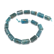 Бусины Натуральный Апатит, Граненый, Колонка, Цвет: Синий, Размер: 8~11x6~8x5~7мм, Отверстие: 1мм, около 15шт/17см/нить (УТ100022734)