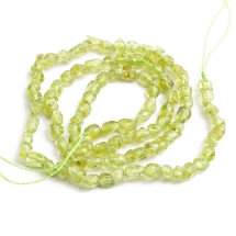 Бусины Натуральный Зеленый Перидот Самородки Класс АВ, 5~11х5~7мм, Отверстие 1мм, около 39см/нить, (УТ100022953)