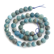 Бусины Натуральный Апатит Круглые Матовые, 7.5~8мм, Отверстие 1мм, около 49шт/37см/нить, (УТ100022959)