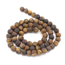 Бусины Натуральный Тигровый Глаз Круглые Матовые, 6мм, Отверстие 0.8мм, около 60шт/36см/нить, (УТ100022970)