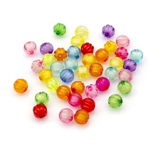 Бусины Акриловые Прозрачные, Бусина в Бусине, Круглые, Тыква, Микс, 10мм, Отверстие 2мм, около 110шт/50г, (УТ100023883)