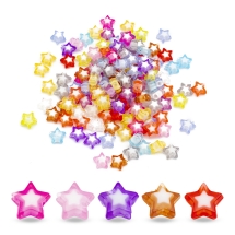 Бусины Акриловые Звезда Прозрачные, Микс, 9x10x4мм, Отверстие 2мм, около 120шт/25г, (УТ100023889)