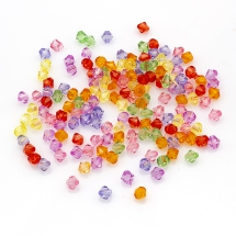 Бусины Акрил Кристалл Биконус, Прозрачные, Граненые, Окрашенные, Цвет: Микс, Диаметр: 5мм, Отверстие 1мм, около 700шт/50г, (УТ100023917)