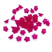 Бусины Акрил Матовые, Прозрачные, Цветок, Цвет: Фуксия, Размер: 13х7мм, Отверстие 1мм, около 90шт/25г, (УТ100023936)