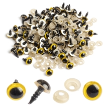 Глазки с Фиксатором и Штифтом для Игрушек Круглые, Золотистые, 10мм, (УТ100023915)