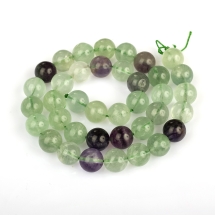 Бусины Натуральный Флюорит, На нитях, Круглые, Цвет: Микс, Размер: 10мм, Отверстие 1мм, около 38шт/38см/нить, (УТ100023997)