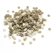 Пайетки, Круглые, Непрозрачные, эффект Античный Металлик, Цвет: Золотисто-бежевый, Размер: 4мм, около 2000шт/10г, (УТ100024141)