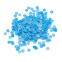 Пайетки, Круглые, Матовые, Цвет: Ярко-голубой, Размер: 4мм, около 1500шт/10г, (УТ100024176)