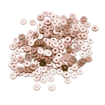 Пайетки, Круглые, Непрозрачные, эффект Античный Металлик, Цвет: Жемчужно-розовый, Размер:4мм, около 2000шт/10г, (УТ100024232)