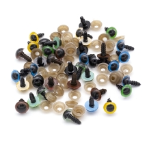 Набор Глазки с Фиксатором и Штифтом, для Игрушек, Круглые, Микс, 10мм, (УТ100024486)