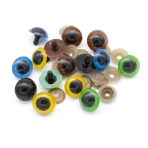 Глазки с Фиксатором и Штифтом, для Игрушек, Круглые, Цвет: Микс, Размер: 24мм, (УТ100024490)