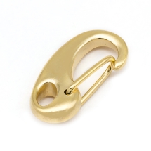 Застежка для Ключей и Брелков, Нержавеющая Сталь, Цвет: Золото, Размер: 21x10x6мм, Отверстие 4.5х3мм,  (УТ100025110)