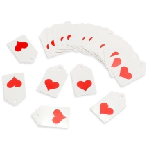 Бирки Подарочные Рисунок Сердце Бумажные, Прямоугольные, Белый, 50x30х0.4мм, Отверстие: 5мм, (УТ100025113)