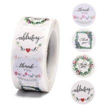 Наклейки, Стикеры, Этикетки на Подарочные Бирки, из Крафт-бумаги, Цвет: Разноцветный, Размер: 25мм, 500шт/рулон, (УТ100025217)