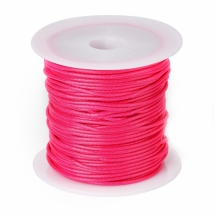 Шнур Вощеный Полиэстер, подходит для плетения браслетов, Цвет: Темно-розовый, Размер: Толщина 1мм, около 10м/катушка, (УТ100025405)