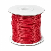 Шнур Корейский Вощеный Полиэстер, подходит для плетения браслетов, Цвет: Красный, Толщина 1мм, 80м/кат, (УТ100025412)