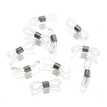 Держатели для Очков, Силиконовые Петли, Железная Фурнитура, Платина, 24х7х5мм, Отверстие 3.5мм, (УТ100025486)