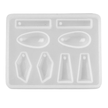 Силиконовая Форма для Кулона и Подвески Разных Форм, Белая, 53х68х7мм, Внутренний размер 5-19х10-23мм, Отверстие 2мм, (УТ100026439)