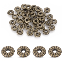 Бусины-Разделители Сплав Плоские Круглые, Античная Бронза, 7x2.1м, Отверстие 2мм, около 57шт/25г, (УТ100026595)