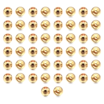 Бусины-Разделители Латунь Круглые, Позолота 18К, 3мм, Отверстие 1мм, (УТ100026617)