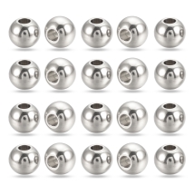 Бусины-Разделители Нержавеющая Сталь Круглые, 8x6.5мм, Отверстие 2.5мм, (УТ100026637)