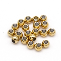 Бусины-Разделители Нержавеющая Сталь Круглые, Золото, 6х5мм, Отверстие 3мм, (УТ100026656)