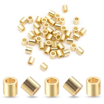 Бусины-Разделители Нержавеющая Сталь Колонка, Вакуумное Покрытие, Золото, 2х2мм, Отверстие 1мм, (УТ100026657)