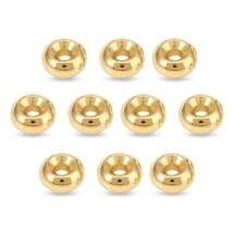 Бусины-Разделители Латунные Рондель, Золото, 6х3мм, Отверстие 2мм, (УТ100026661)